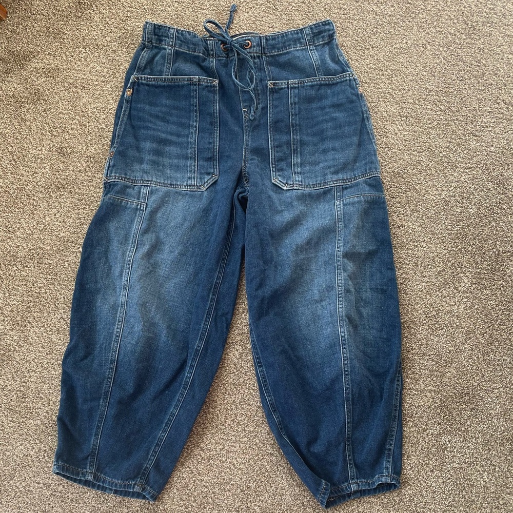 Free People Barrel Tie Silverton Jeans